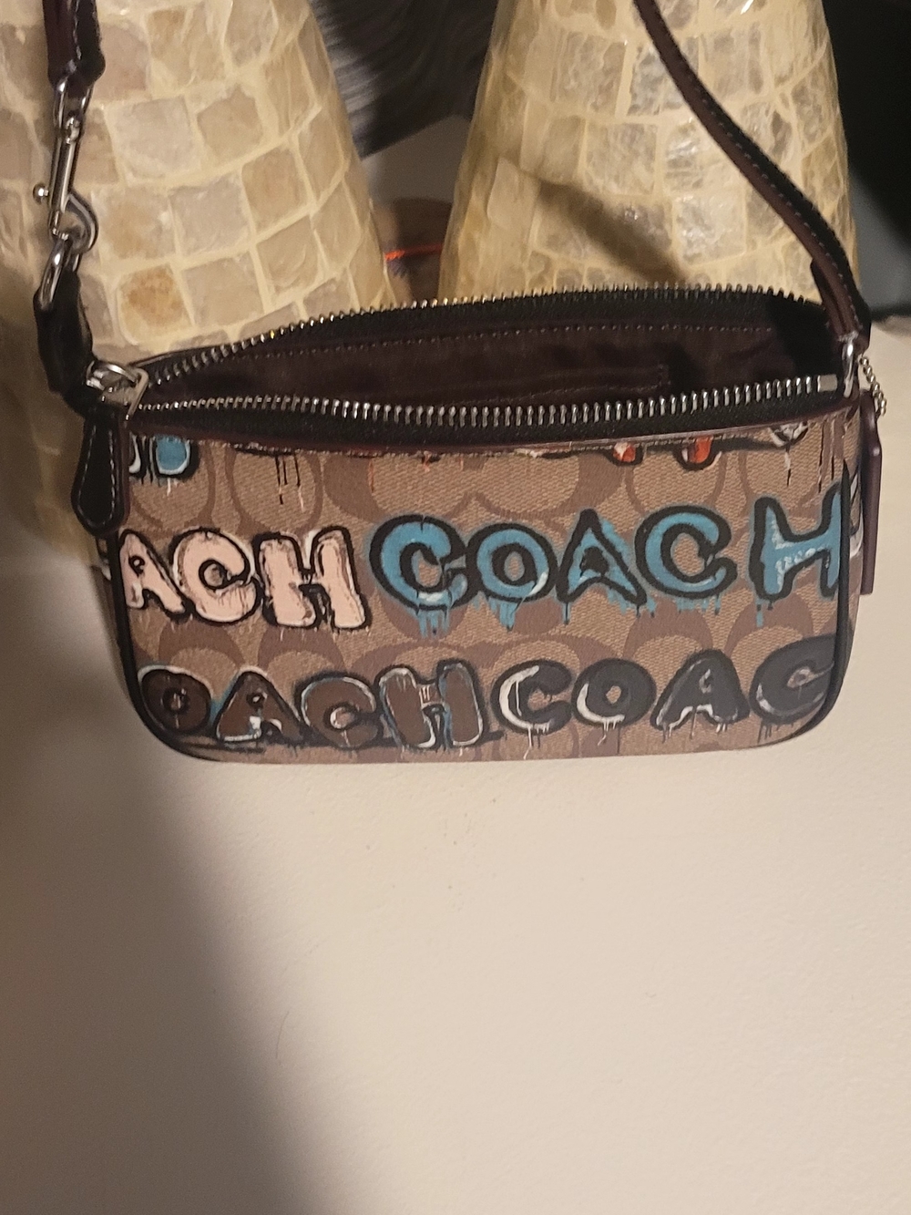 Coach Brown Signature Graffiti Mini